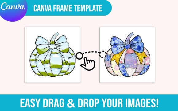 Patchwork Pumpkin Canva Frame Template