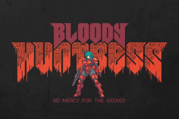 Pixel Demon Font PNG with transparent background - Preview 1