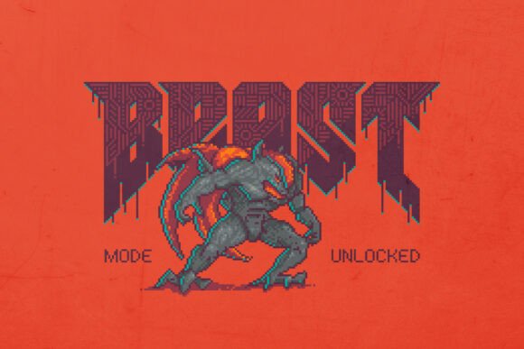 Pixel Demon Font PNG with transparent background - Preview 2