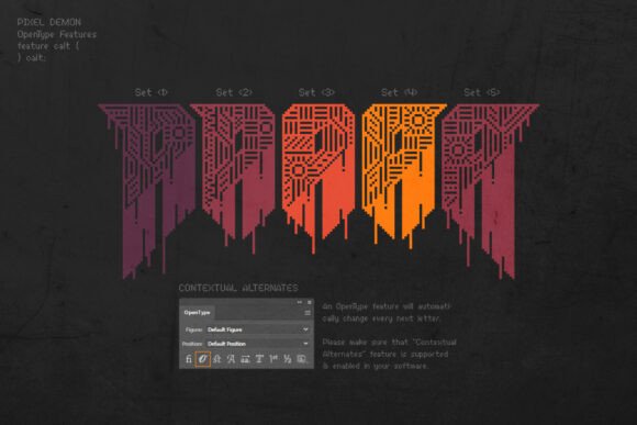 Pixel Demon Font PNG with transparent background - Preview 4