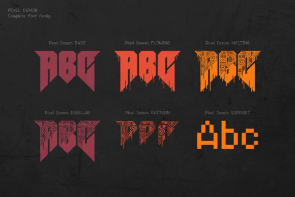 Pixel Demon Font PNG with transparent background - Preview 5
