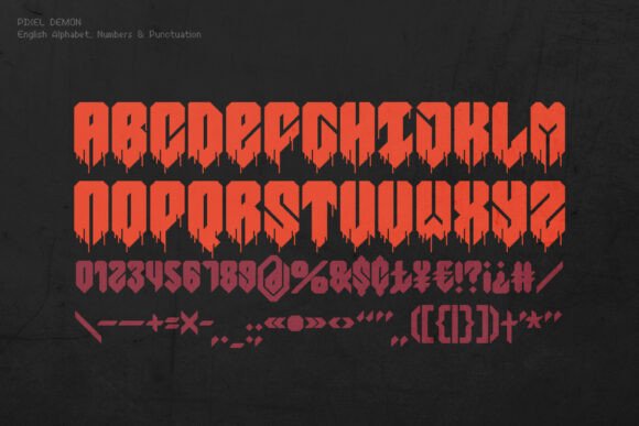 Pixel Demon Font PNG with transparent background - Preview 6