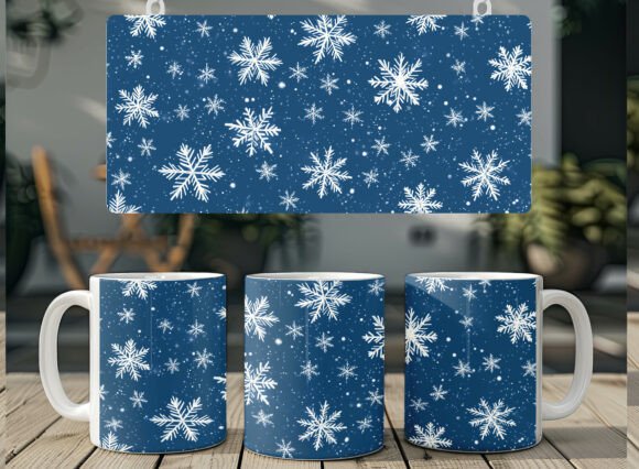 Snowflake Christmas Mug Sublimation Png Graphics