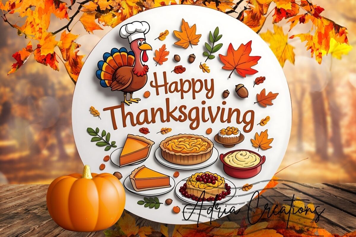 Thanksgiving Turkey Round Sublimation