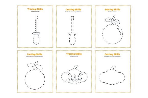 Tracing and Cutting Skills Worksheet