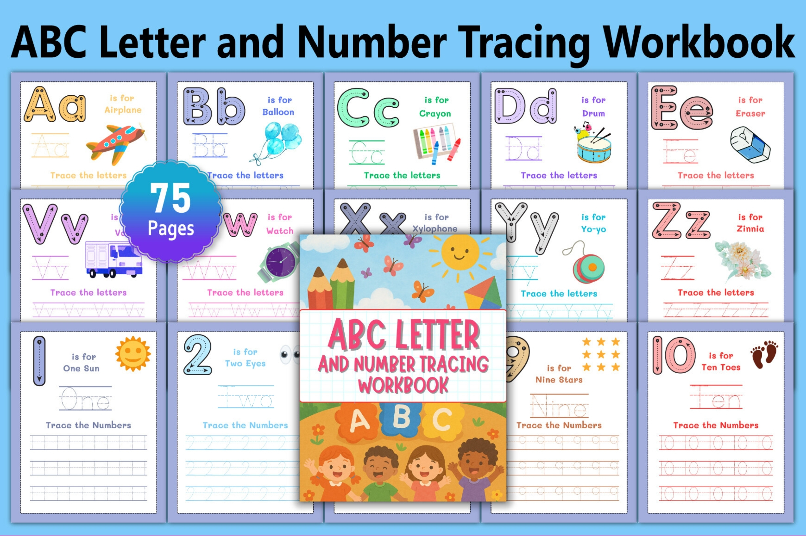 ✏️ABC Letter and Number Tracing Workbook