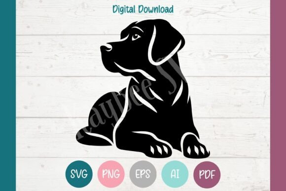 Black Labrador Lab Dog SVG Cut File