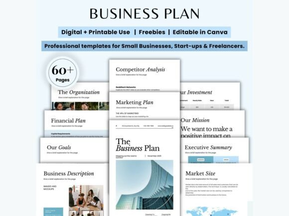 Canva small business startup planner and business proposal template