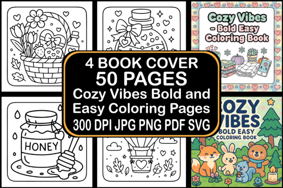 Cozy Vibes Bold and Easy Coloring Pages