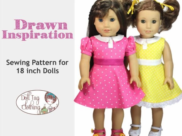 Drawn Inspiration Dress 18" Doll Pattern