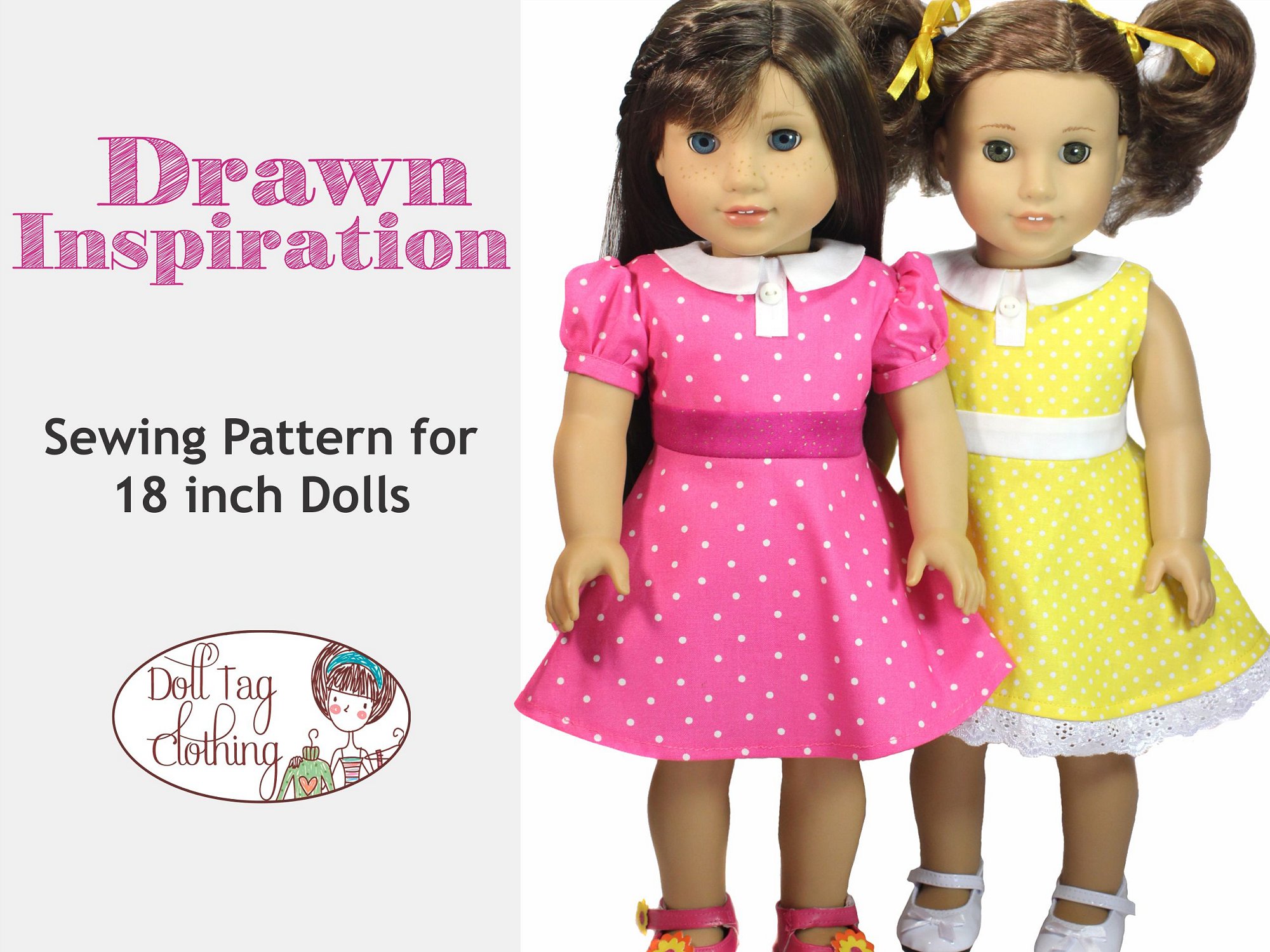 Drawn Inspiration Dress 18" Doll Pattern