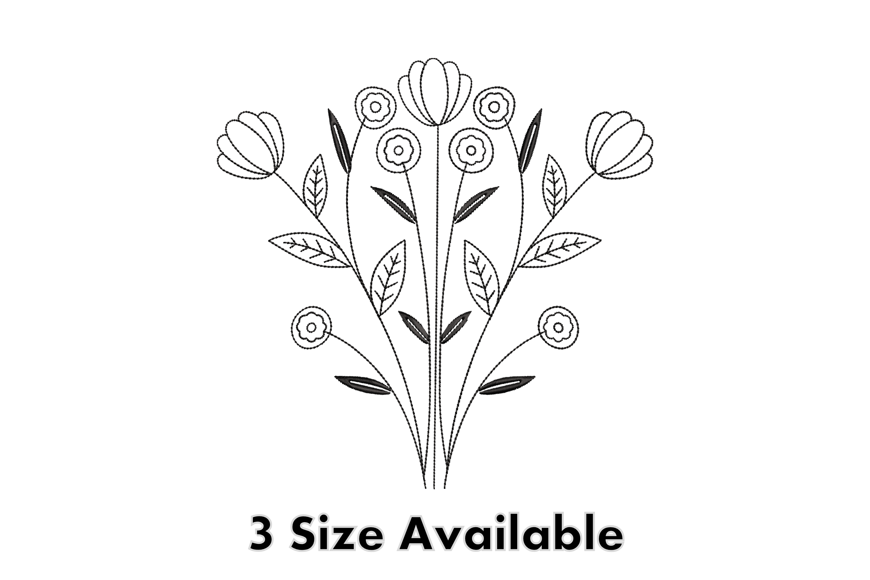 Elegant Floral Bouquet Embroidery File