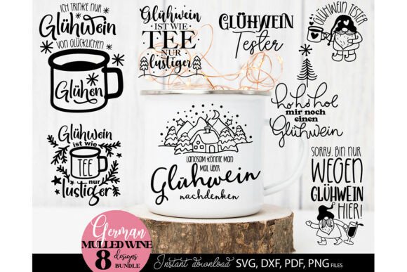 German Glühwein Cards or Mug Quotes Svg