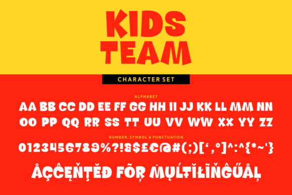 Kids Team Font PNG with transparent background - Preview 5
