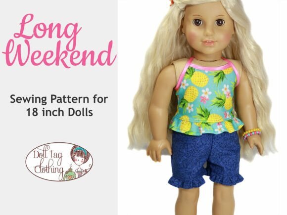 Long Weekend Short Set 18" Doll Pattern