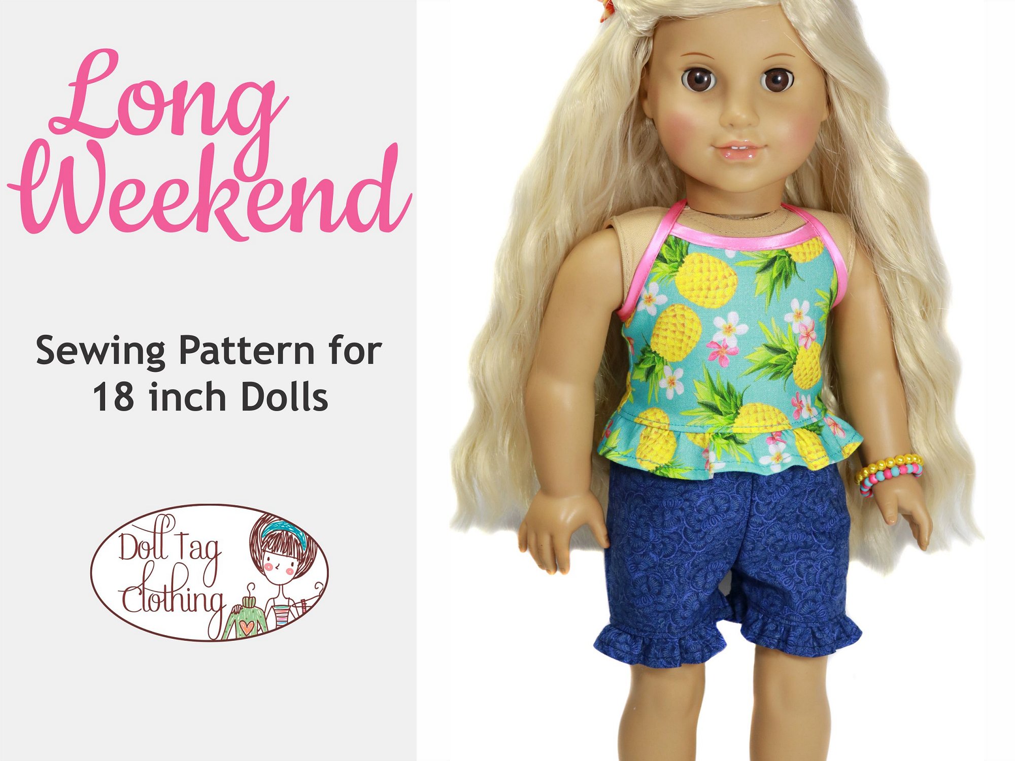 Long Weekend Short Set 18" Doll Pattern