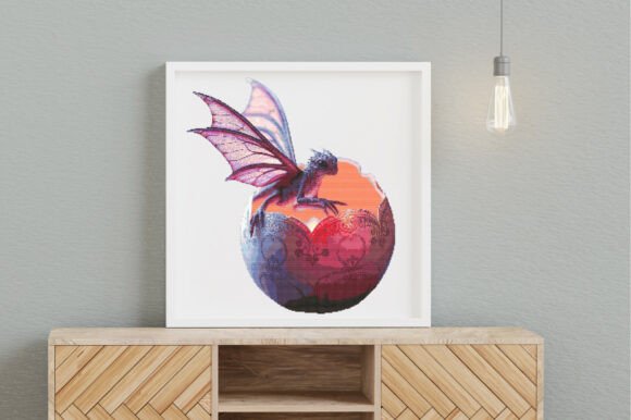 Purple Baby Dragon Hatching from Ornate