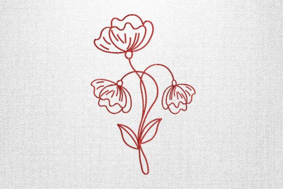 Red Outline Flowers