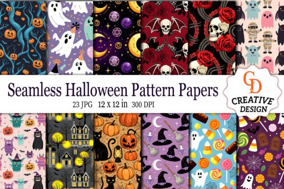 Seamless Halloween Pattern Papers