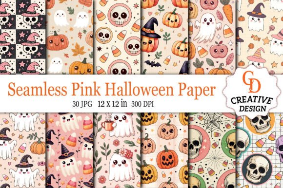 Seamless Pink Halloween Paper