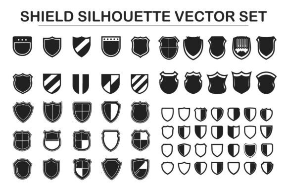 Shield Silhouette Vector Set