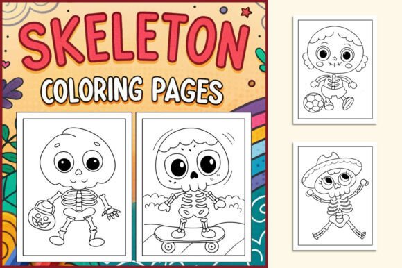Skeleton Coloring Pages for Kids
