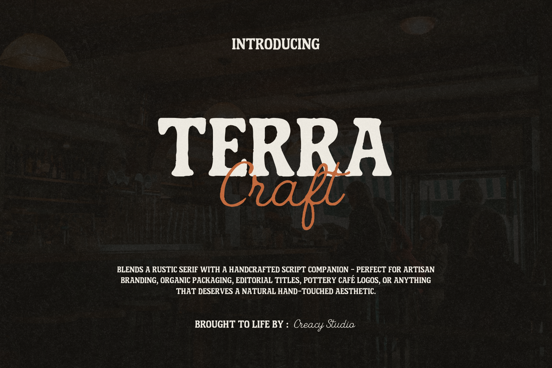 Terra Craft Duo packaging font preview