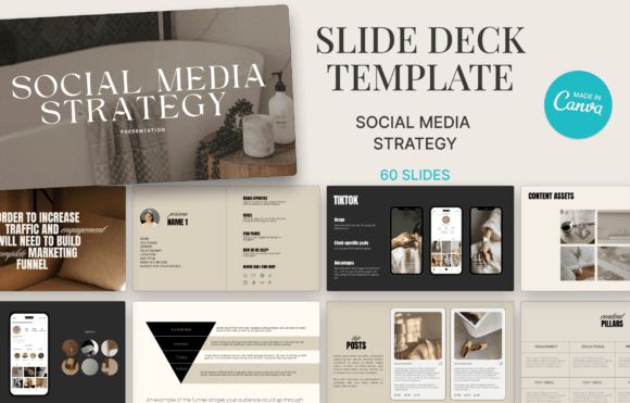 60-slide Canva presentation for social media strategy