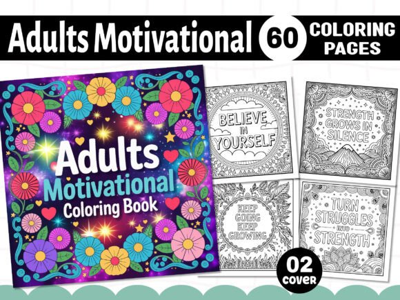 Preview of Adults Motivational Coloring Book coloring pages for adults