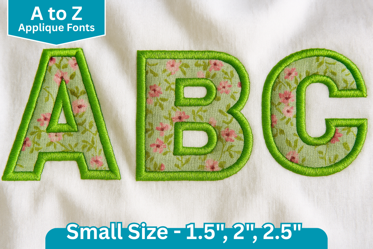 Bold Applique Block Embroidery Font