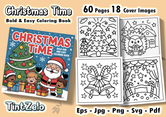 Christmas Time Coloring Pages Bold Easy