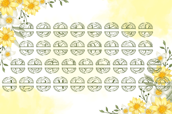 Circulaflora Split Monogram Font - Preview 3