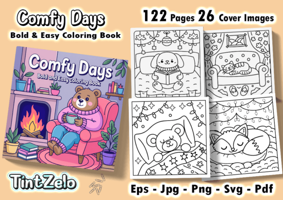 Comfy Days Coloring Pages Bold & Easy