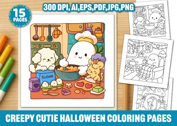 Creepy Cutie Halloween Coloring Pages