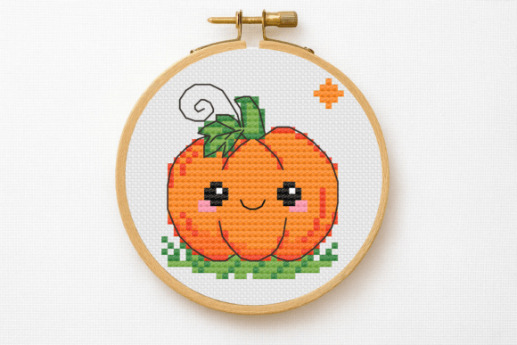 Cute Pumpkin Cross Stitch Pattern