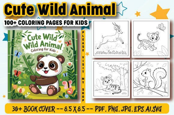 Cute Wild Animal Coloring Pages for Kids