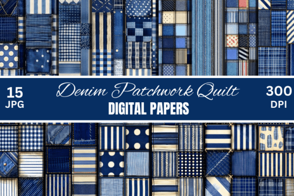 Denim Junk Journal Patchwork Backgrounds