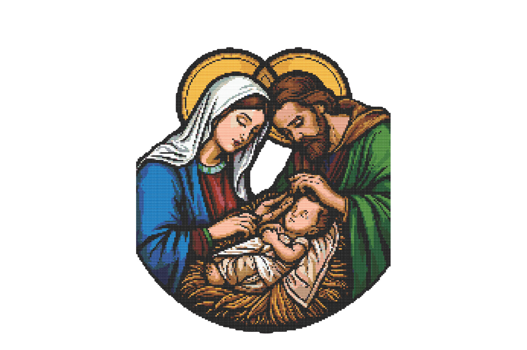 Holy Family Nativity Cross Stitch