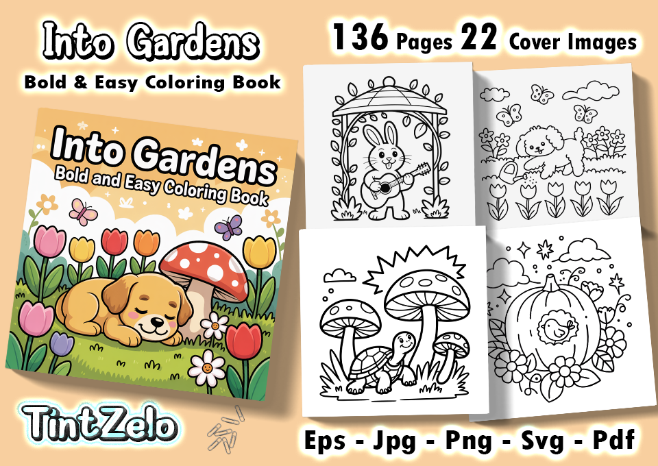Into Gardens Coloring Pages Bold & Easy