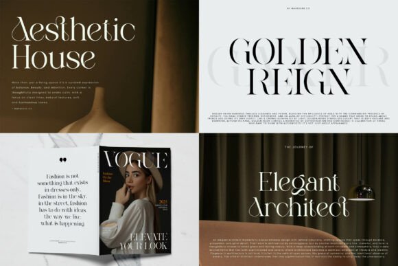 Modern Serif Bundle Font PNG with transparent background - Preview 1