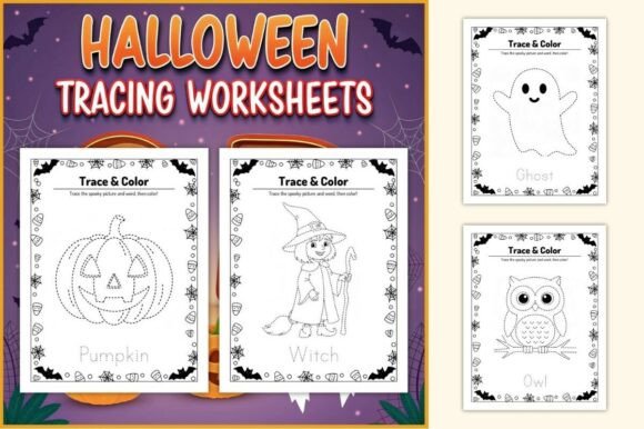 Preschool Halloween Tracing Worksheets cover