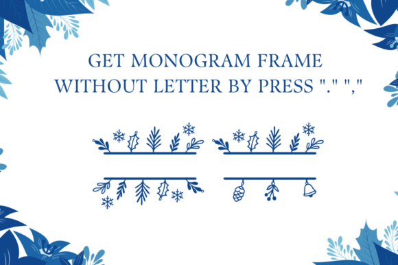 Salju Flower Split Monogram Font PNG with transparent background - Preview 3
