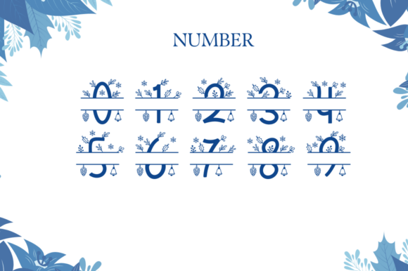 Salju Flower Split Monogram Font PNG with transparent background - Preview 6
