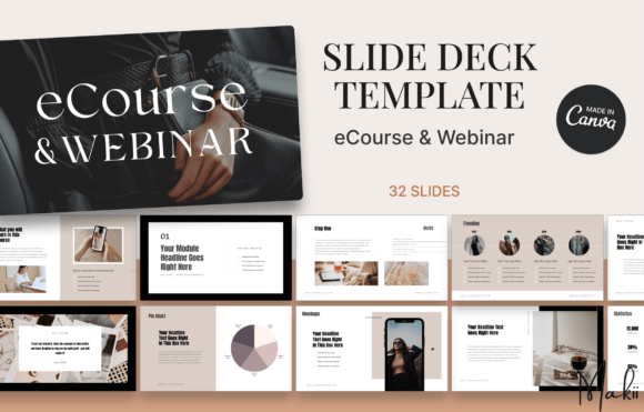 Slide Deck Presentation Canva Template for lessons and webinars