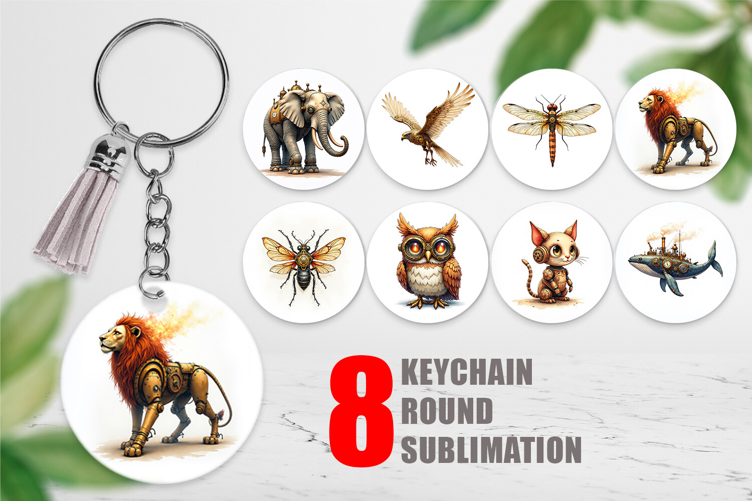 Steampunk Animal Keychain