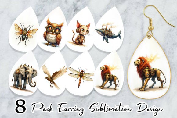 Steampunk Animal Teardrop Earrings