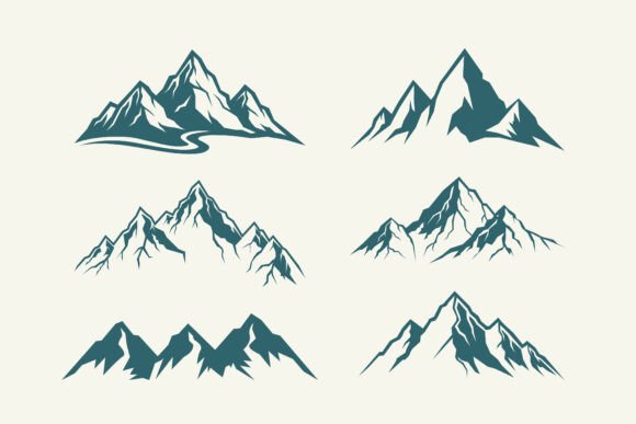 Mountain Hand-drawn Logo 6 Set Graphic Logos By SohagShantonur