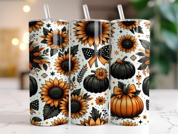 20oz Halloween Pumpkin Fall Tumbler Wrap