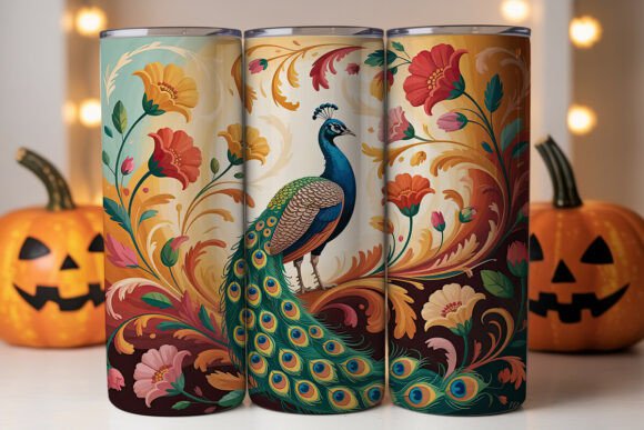 Elegant Peacock 20oz Tumbler Wrap