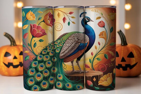 Elegant Peacock 20oz Tumbler Wrap